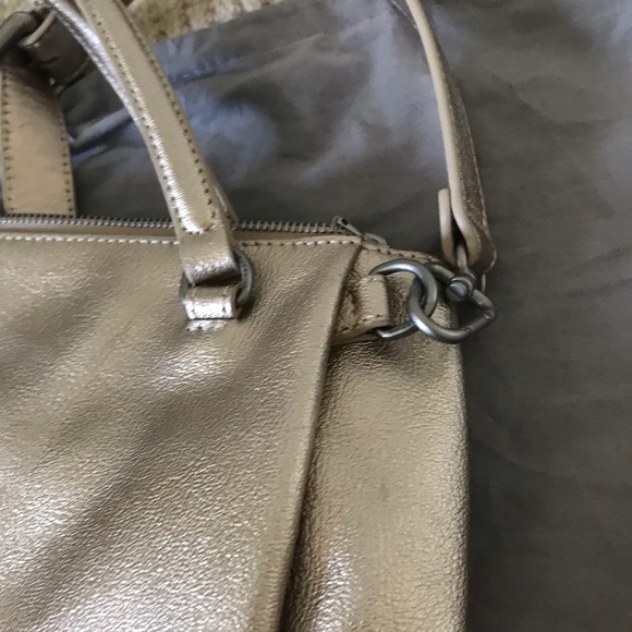 Liebeskind Berlin Gold Metallic Crossbody Purse Handbag Tote - Picture 6 of 13